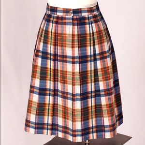 Vintage plaid skirt retro women's skirt